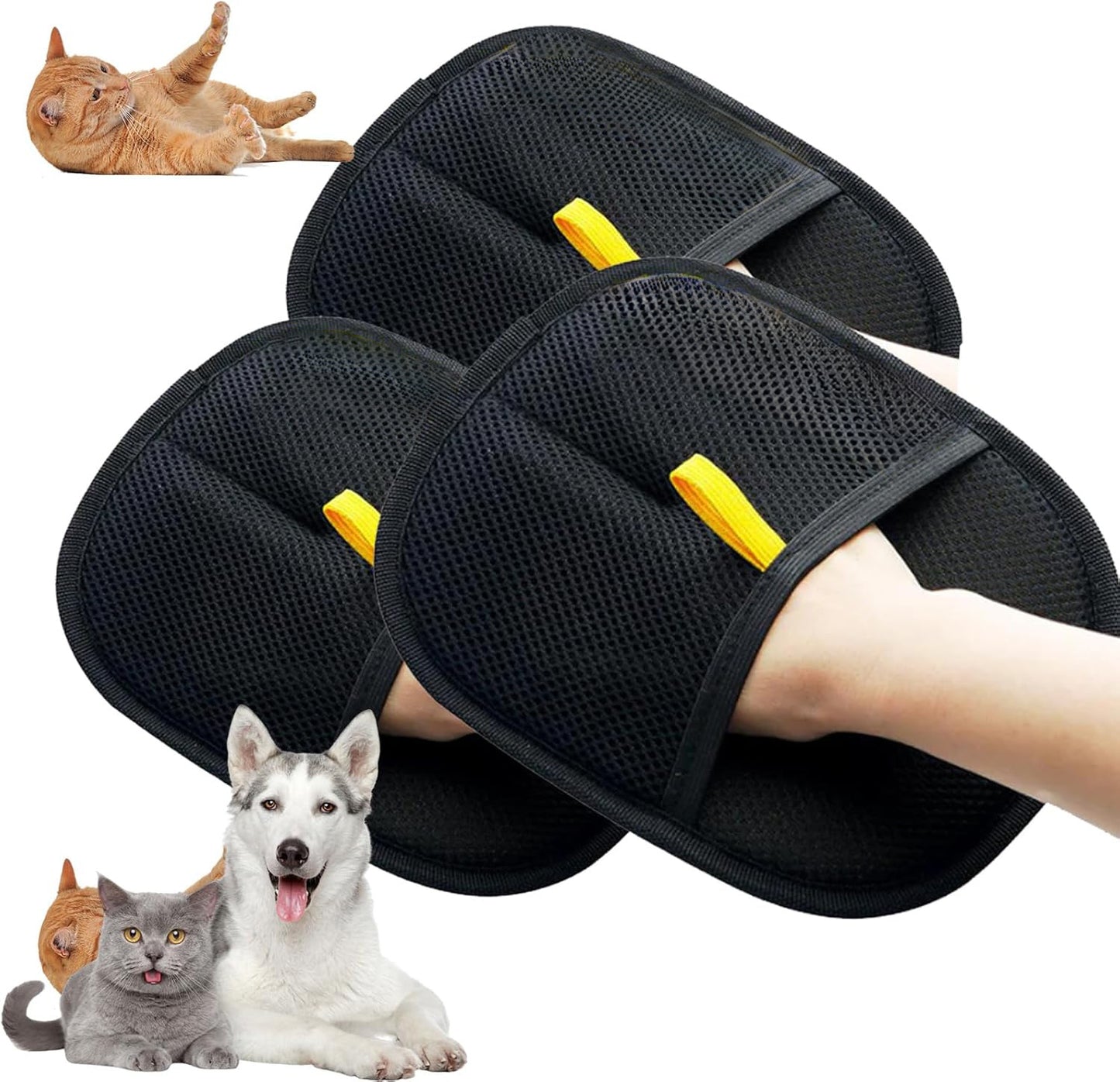 Electrostatic Pet Hair Remover Glove. Cat Hair Remover Glove, Two-Way Bristle Brush