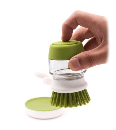 Cepillo para lavar platos y ollas con jabón líquido para vajilla