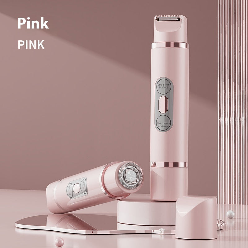 Electric Shaver for Women, 2 in 1 Rechargeable Electric Shaver, Double-Head Design, Electric Pubic Hair Removal, Multifunctional Bikini Trimmer