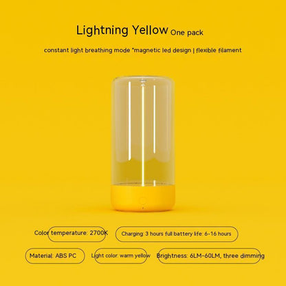 Minimalist Filament Table Lamp, Cordless, Rechargeable, Modern, Portable Night Lights, Bedside Lamps, Ambient Light