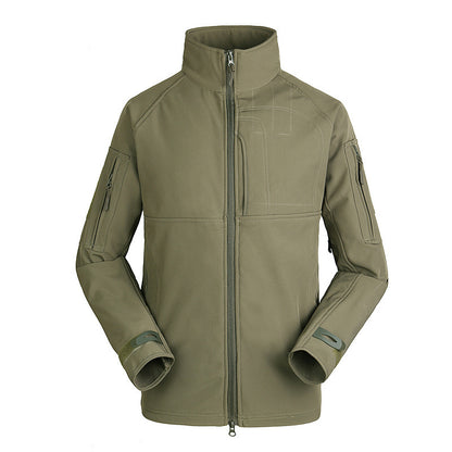 Men's Solid Color Nylon Jacket with Stand Collar and Zipper Detail, Ideal for Sports and Casual Wear