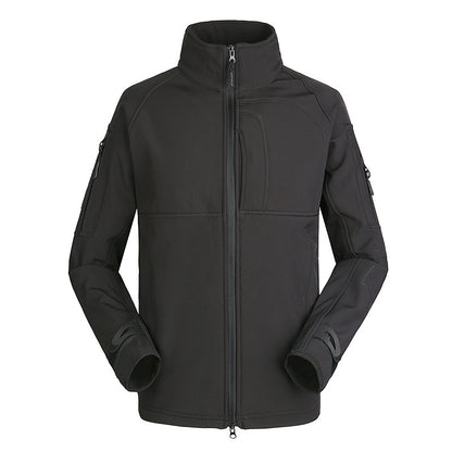 Men's Solid Color Nylon Jacket with Stand Collar and Zipper Detail, Ideal for Sports and Casual Wear