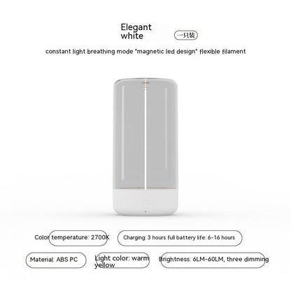 Minimalist Filament Table Lamp, Cordless, Rechargeable, Modern, Portable Night Lights, Bedside Lamps, Ambient Light
