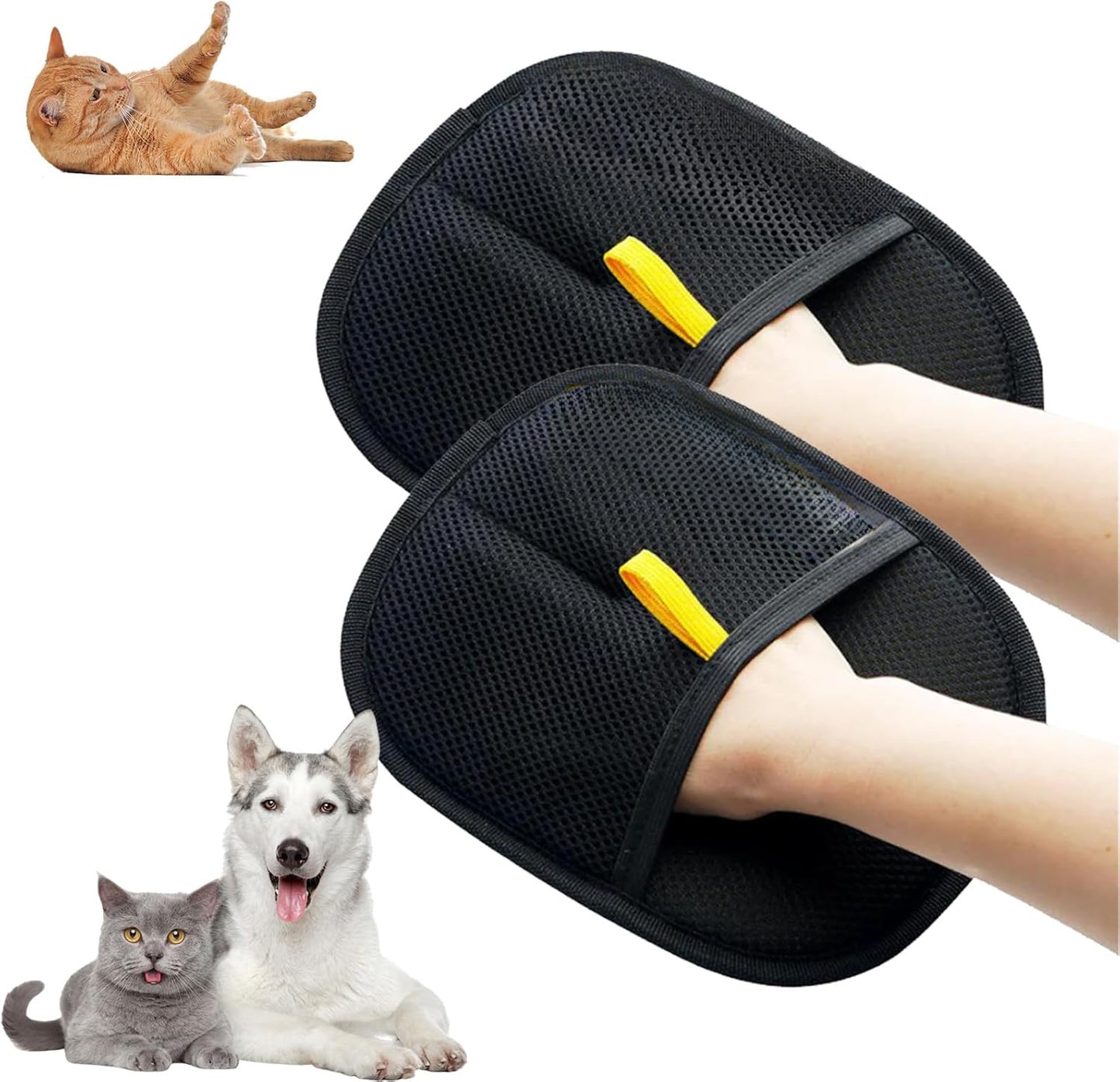Electrostatic Pet Hair Remover Glove. Cat Hair Remover Glove, Two-Way Bristle Brush