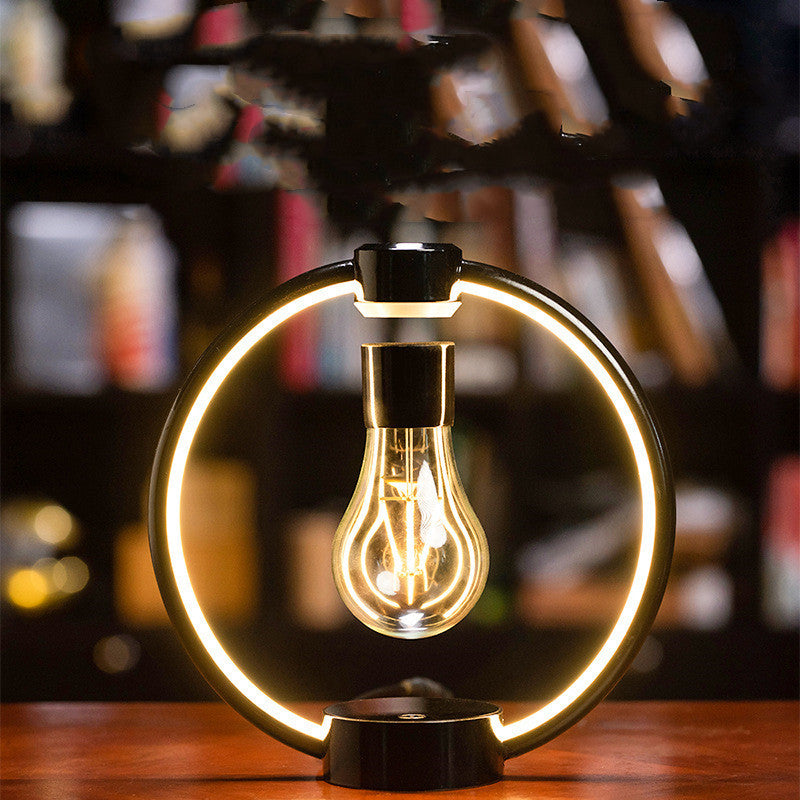 Floating Desk Lamp, Night Light. Magnetic Levitation Bulb. Retro Bedroom Bedside LED Eye Protection Night Light 