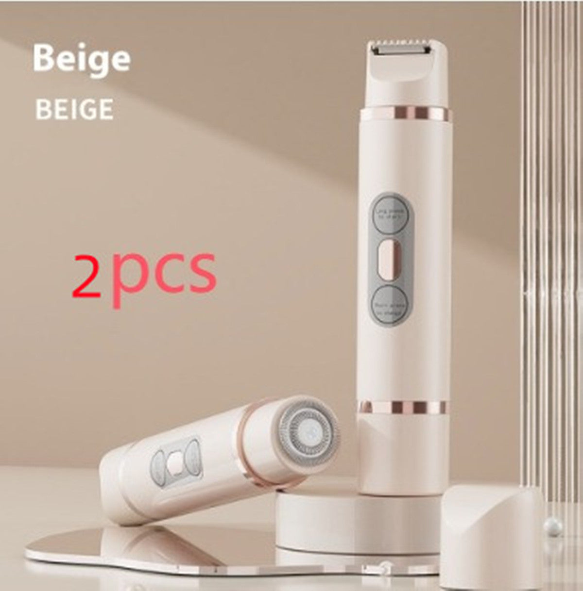 Electric Shaver for Women, 2 in 1 Rechargeable Electric Shaver, Double-Head Design, Electric Pubic Hair Removal, Multifunctional Bikini Trimmer