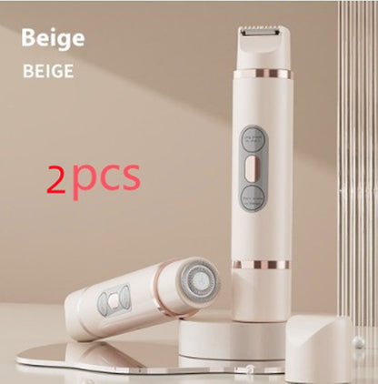 Electric Shaver for Women, 2 in 1 Rechargeable Electric Shaver, Double-Head Design, Electric Pubic Hair Removal, Multifunctional Bikini Trimmer
