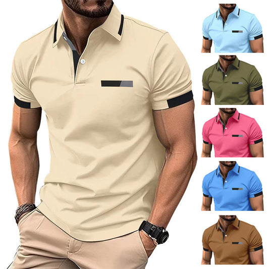 Versatile polo shirts for men, summer, short-sleeved, breathable and comfortable, business casual polo shirts, sports T-shirts